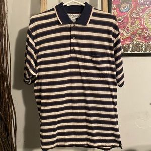 (3 for $15) Vintage Penguin Sport striped polo shirt. Good condition. Size Large